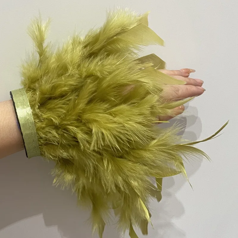 Fashion Feather Cuffs For Women Bracelet Plume Sexy Handcuffs ostrich Feather Cuffs Manicure hand photo cuffs Anklet Bracelet bangle bracelet