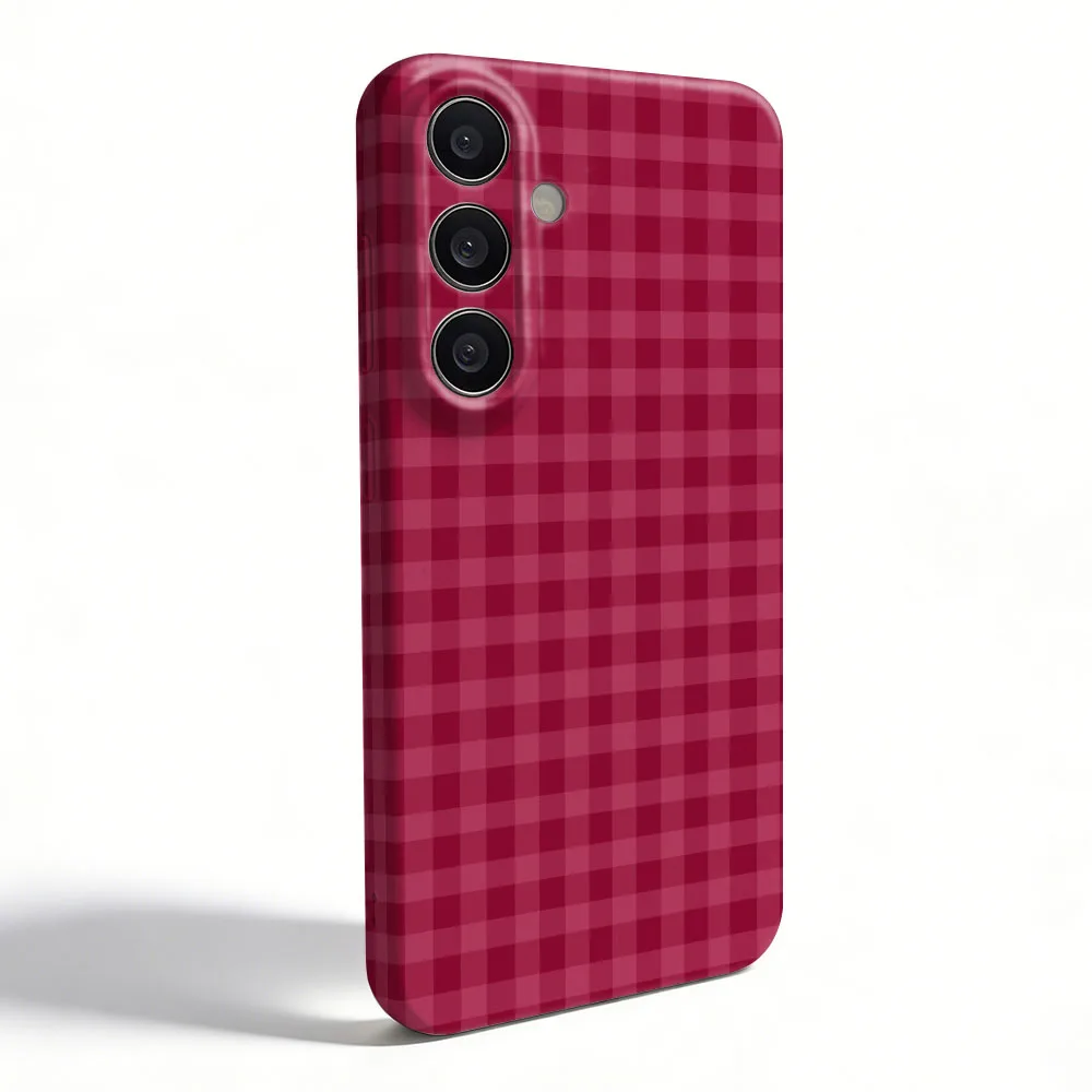 Grid Pattern Hard Phone Case - Durable Protective Cover with Stylish Design