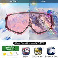 Findway Adults Ski Goggles 100% UV400 Protection Anti-fog Snowboard Goggles Outdoor for Men & Women 2