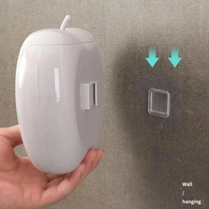 Apple Shaped Fresh Keeping Bag Dispenser Wall Mounted Kitchen Storage Box Plastic Bag Organizer Space Saving Kitchen Tool