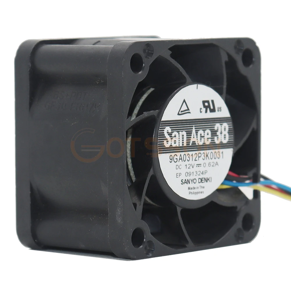 Ventola Sanyo 38x38x28mm 12V 0,62A 4 Fili – Modello 9GA0312P3K0051 Per Raffreddamento PC