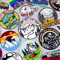 Buy Camping/Adventure Patch Iron On Patches For Clothing Sticker Mountain Hiking Patch Outdoor Embroidery Patches On Clothes Sew Online