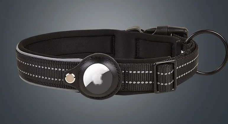 Pozycjonowanie zwierząt domowych airTag dedykowana obroża dla psa zapobiegająca zgubieniu_voghion.com