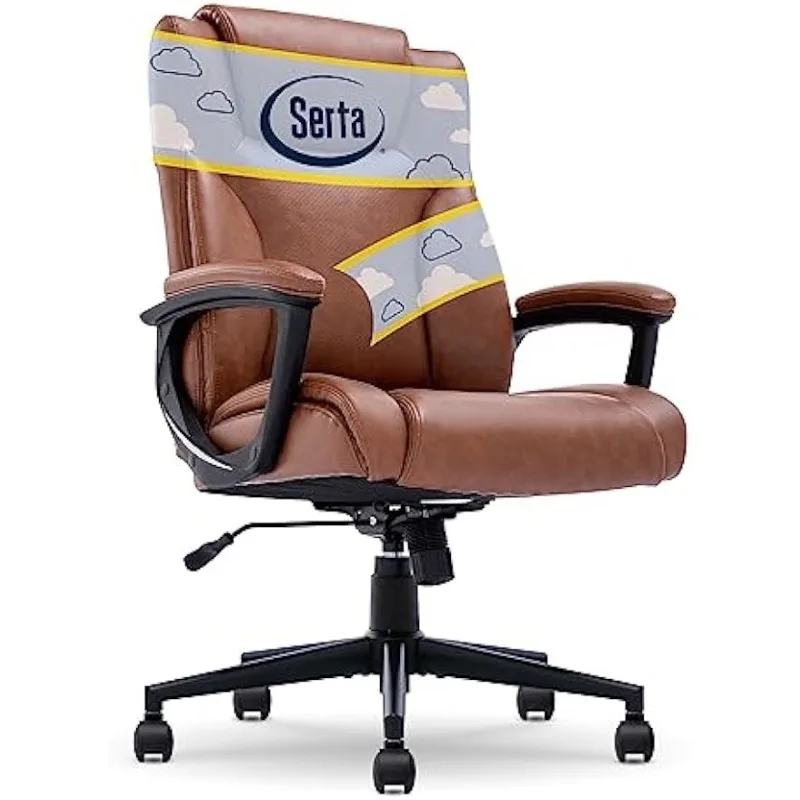 Serta Executive High Back Office Chair with Lumbar Support Ergonomic Upholstered Swivel Gaming Friendly Design