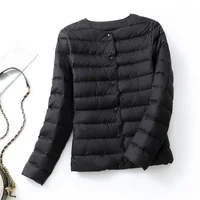 2024 New Spring Winter Women Liner Warm Down Jackets Ultralight Collarless Portable Female Padded Parkas O-Neck Puffer Overcoat 1