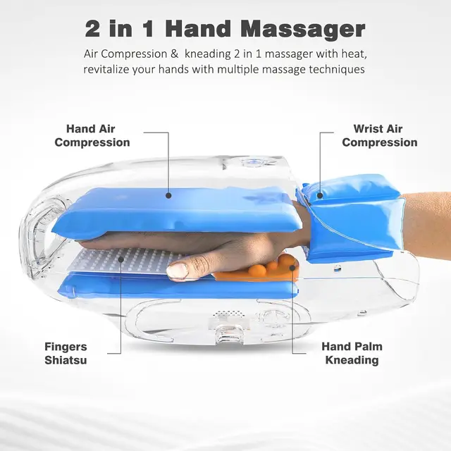 Massaggiatore per le mani con compressione termica - Allevia l'affaticamento Dolore Polsi Dita Massaggiatore Massaggiatore antistress per l'artrite Tunne carpale 6