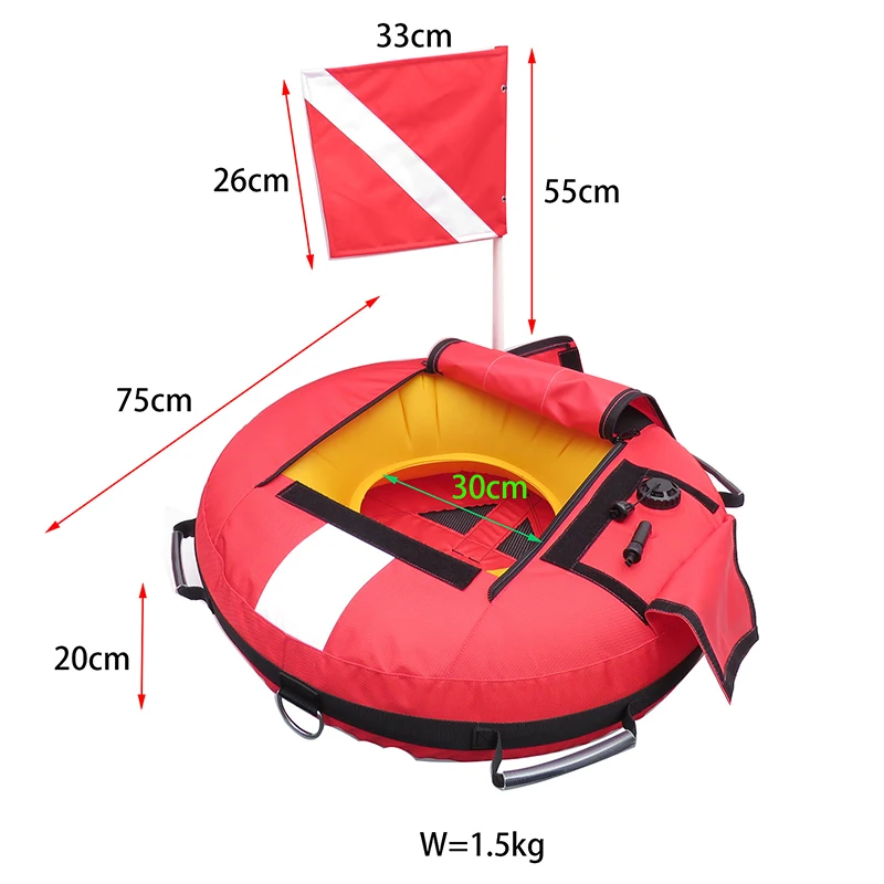 Scuba Diving Buoy Scuba Diving Freediving Buoy Surface Floats Signal Buoy High Visibility Diver Down Flag Float Marker