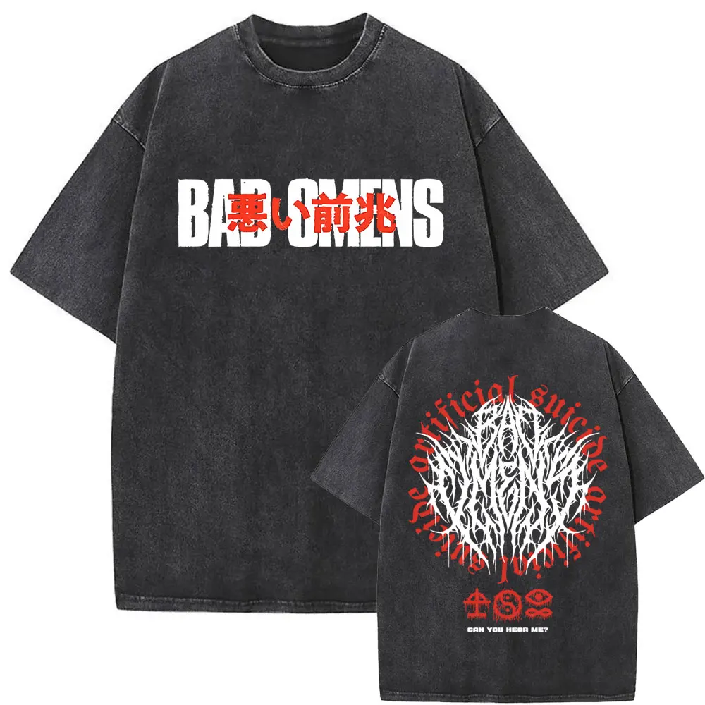Washed Vintage Bad Omens Band Tshirt THE DEATH OF PEACE OF MIND T-shirts Men Women Oversized T Shirt Men's Rock Gothic T-shirt 5