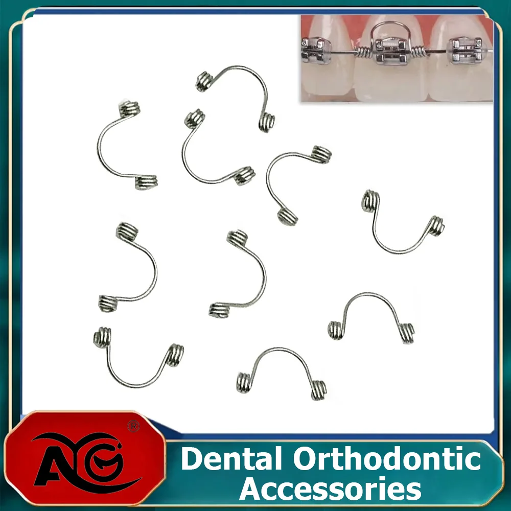 AG 10PCS Orthodontic Torque spring Orthodontic Spring Stainless Steel Dental Supply Orthodontic Bracket