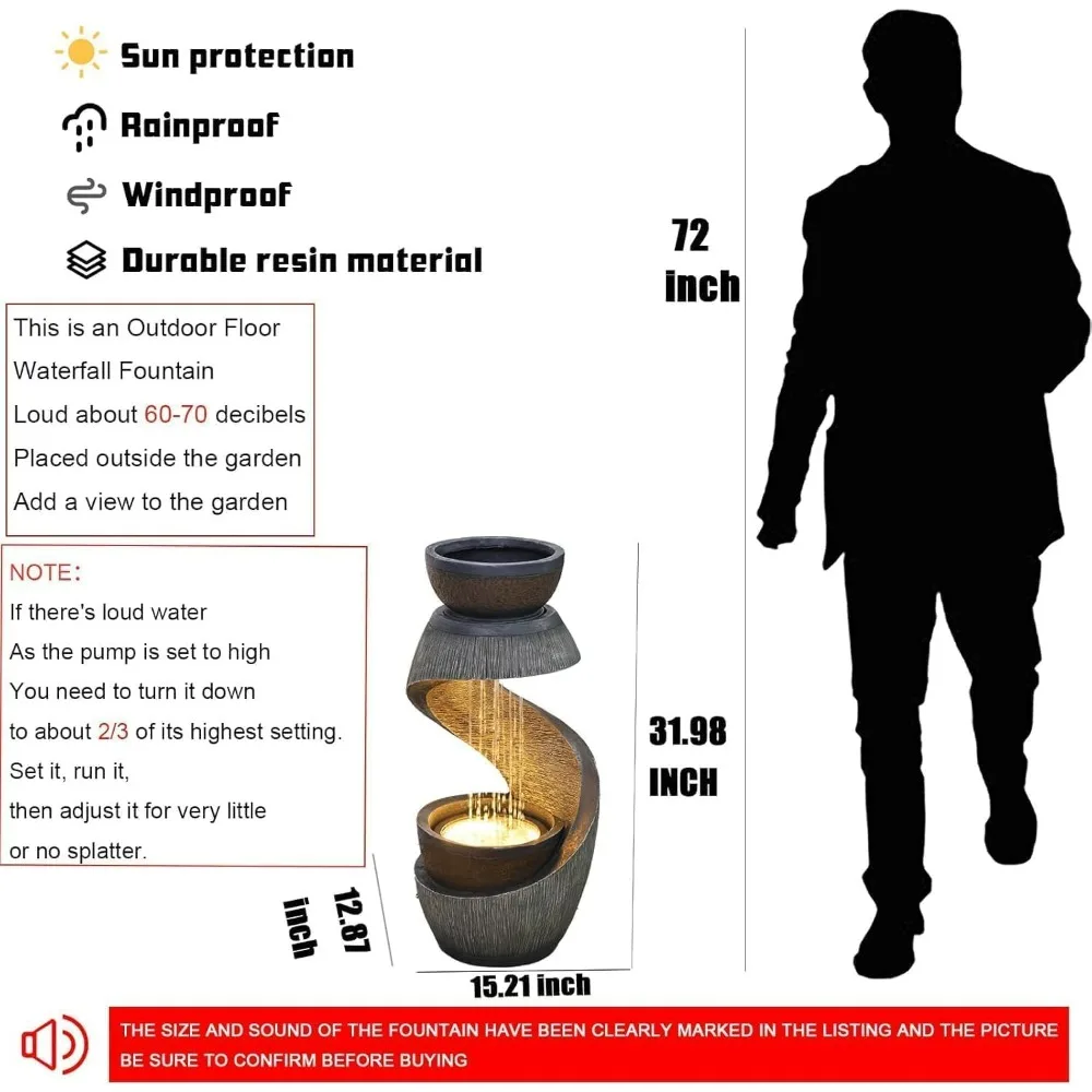 S-Shaped Outdoor Water Fountain 3