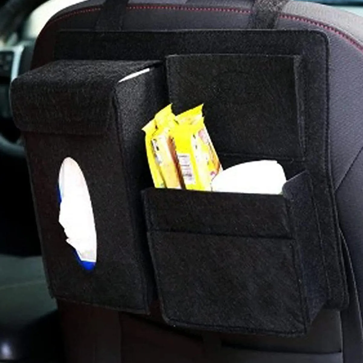 1pc- Car Seat Back Storage Bag Car Seat Back Multifunctional Storage Box Car Interior Bag Sundry Storage Box Car Accessorie