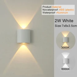 Sleek Modern LED Wall Sconce - Indoor/Outdoor Up - Down Lighting Fixture in White (NO waterproof)