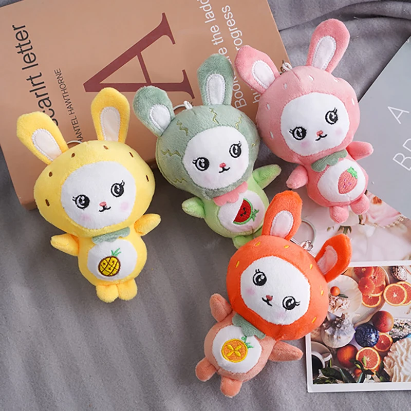 

12CM Cute Cartoon Fruit Bunny Pendant Plush Toy Doll Mini Doll Keychain Charm Children's Birthday Gift Plush Toys