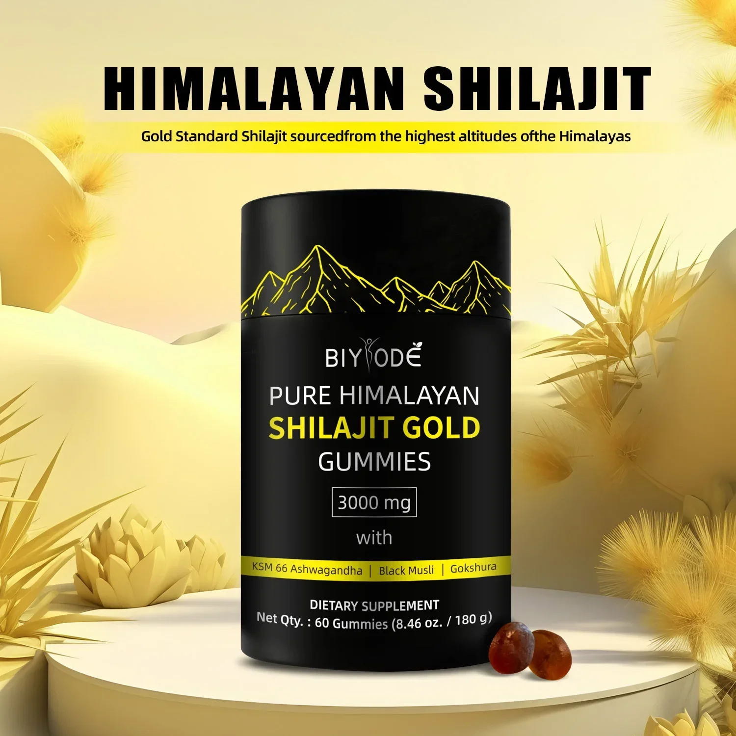 Shilajit Resin Supplements Himalayan Shilajit Resin Gummies 85+ Trace Minerals Energy Boost Muscle Recovery Reduce Fatigue Easy To Use