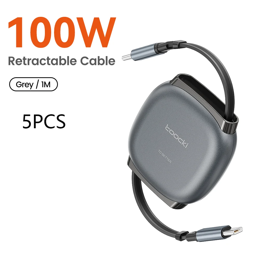 ตัวเลือกสินค้า สายชาร์จ USB-C 100W พับเก็บได้ ชาร์จเร็ว 480Mbps