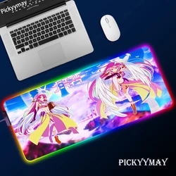 Grand tapis de souris de bureau avec éclairage LED RGB, pour Gamer, pas de jeu, pas de vie, ordinateur de bureau, dessin animé, pour CSGO 