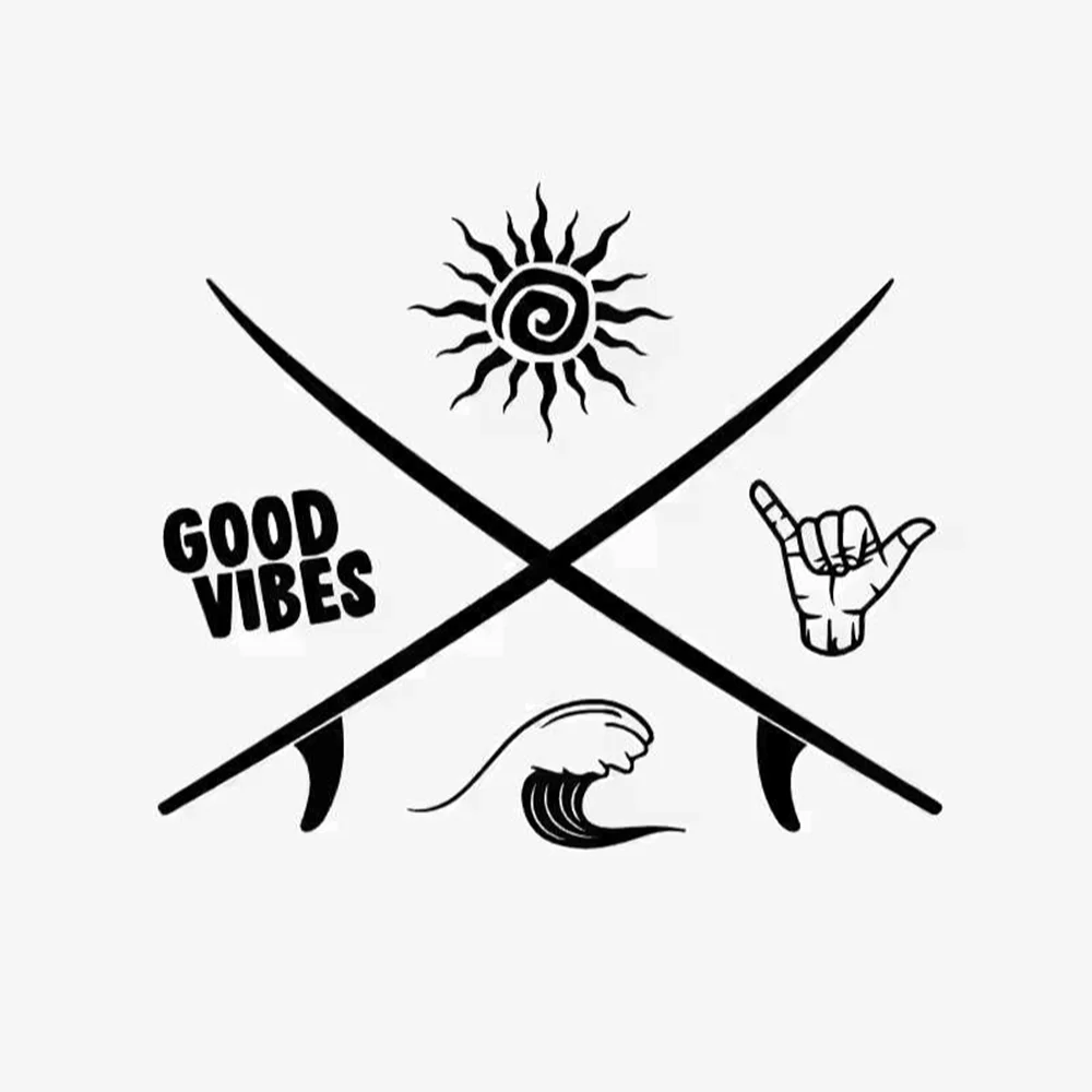 Beach Waves Vinyl Car Stickers – Waterproof Coastal Adventure Decals for SUV, Truck & Car Bumper 1