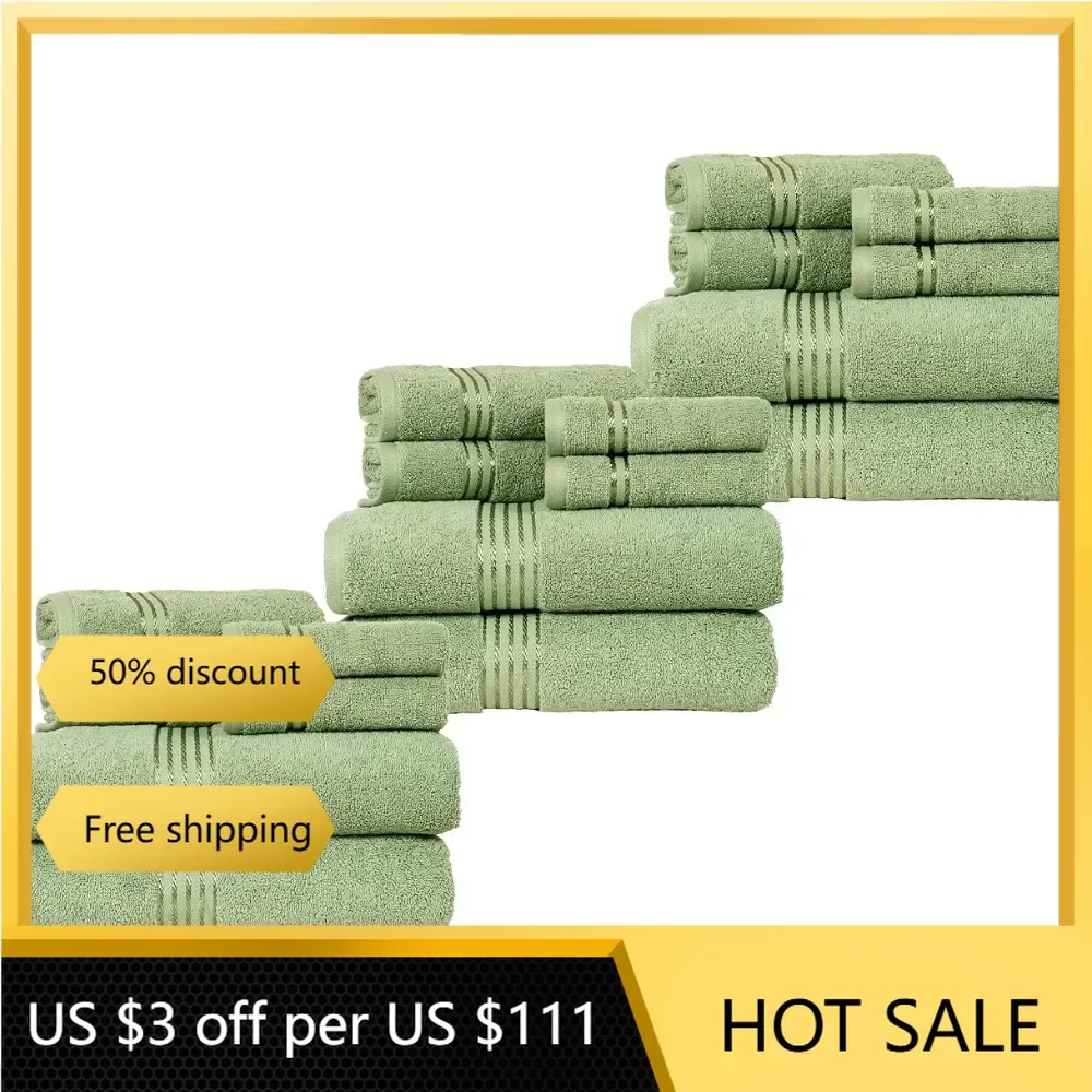 6 Hand Towels Towel 18PC Towel Set-Cotton Bathroom Accessories With 6 Bath Towels the Body Bathrobe Freight free