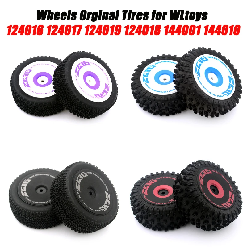 RC Car Wheels Orginal Tires for WLtoys 124016 124017 124019 124018 144001 144010 Remote Control Car Upgrade Parts Rubber Tyre