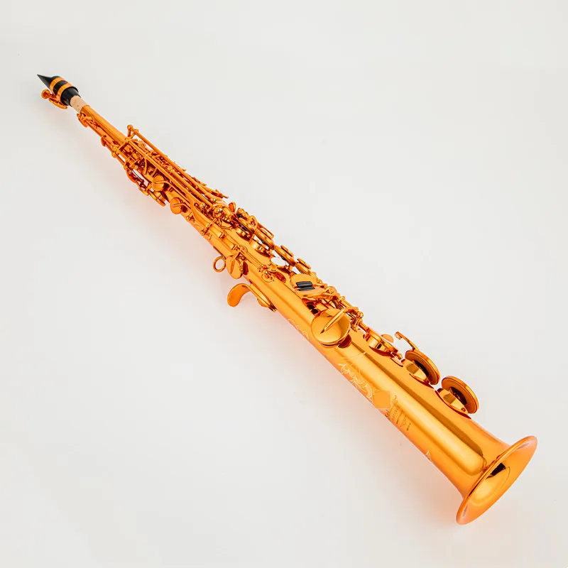 Made in France High Quality Soprano Saxophone B-flat Soprano Sax Mark VI Mouthpiece Reeds Neck Coffee color