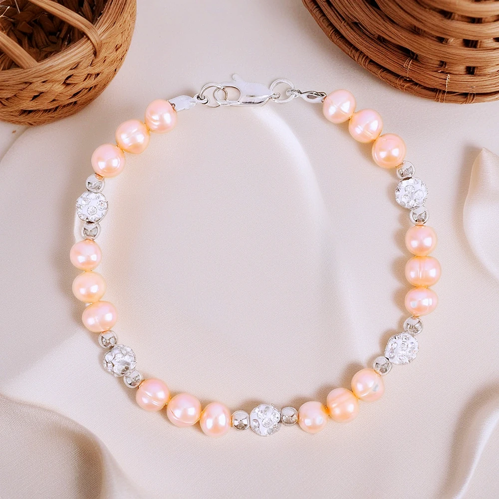 

NEKOL Natural Pearl Bracelet For Women Fashion Jewelry For Ladies Girls Present Trendy Pearl Beaded Bracelets For Children Girl