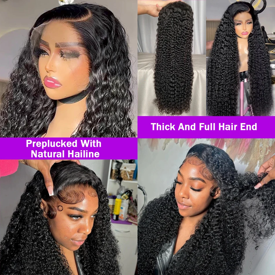 40 42 Inch Curly Lace Front Human Hair Wigs 13x4 13x6 Deep Wave Frontal Wig Women Full 250% Brazilian lace front wig human hair wigs human hair wig front lace wig