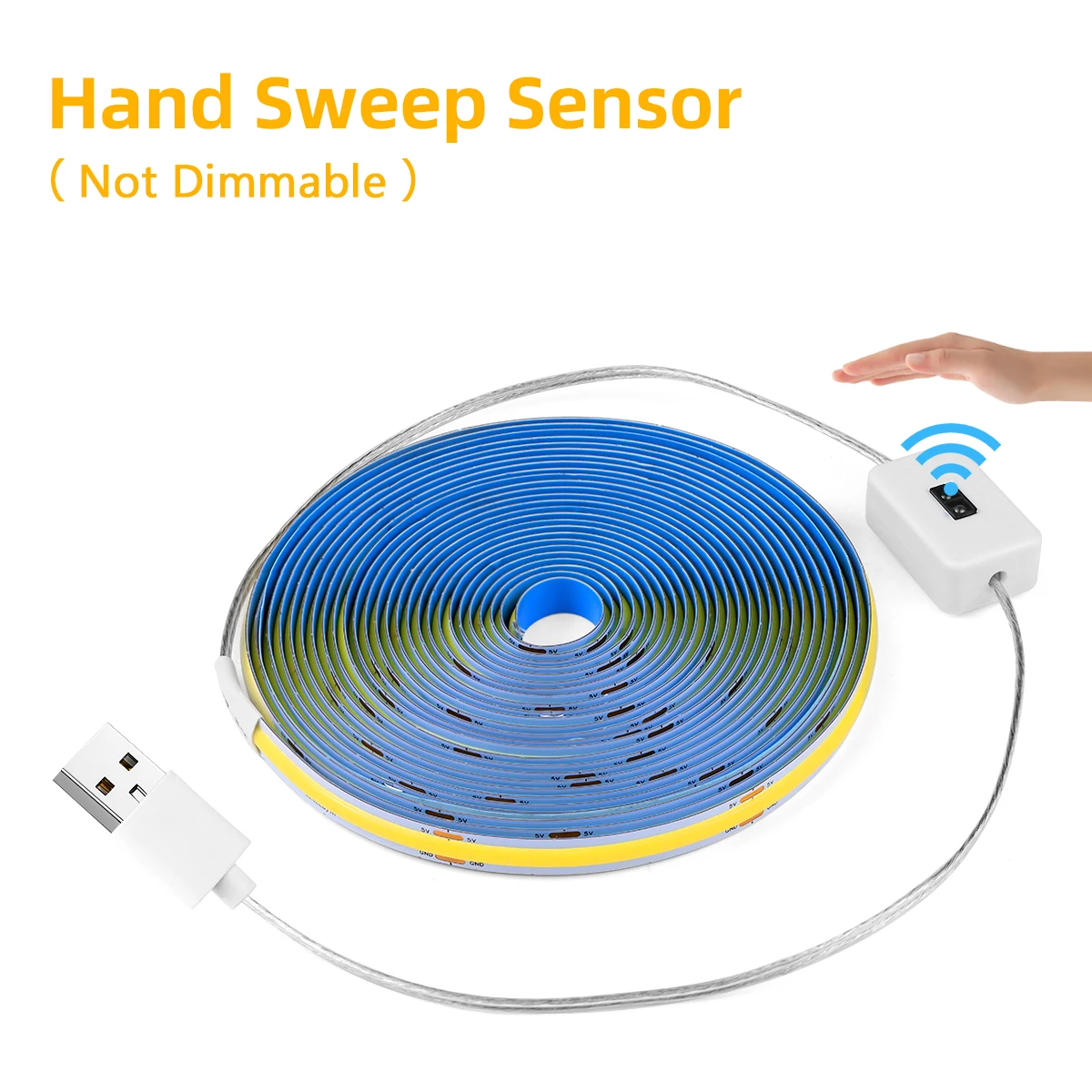 DC5V USB LED ضوء تحت الكابين COB قطاع مع مسح اليد/...