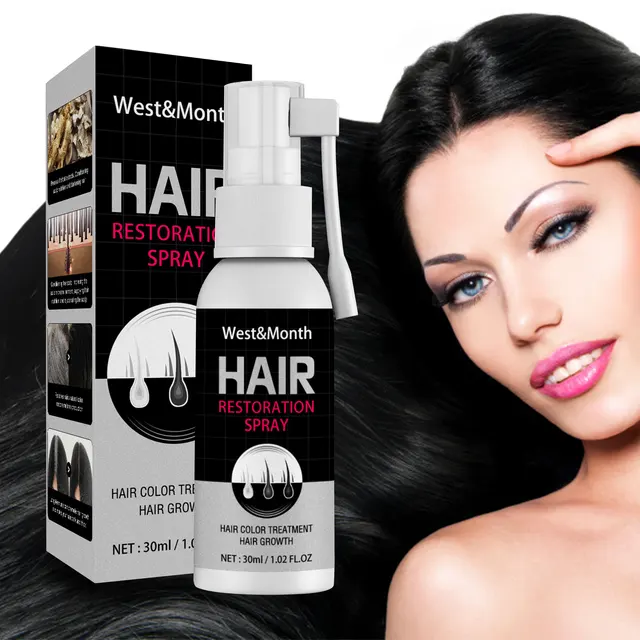 30ml Black Hair Spray Herbal Extract Black Hair Serum Hair Care White Hair gray hair to Black Hair Suitable for Any Hair Type