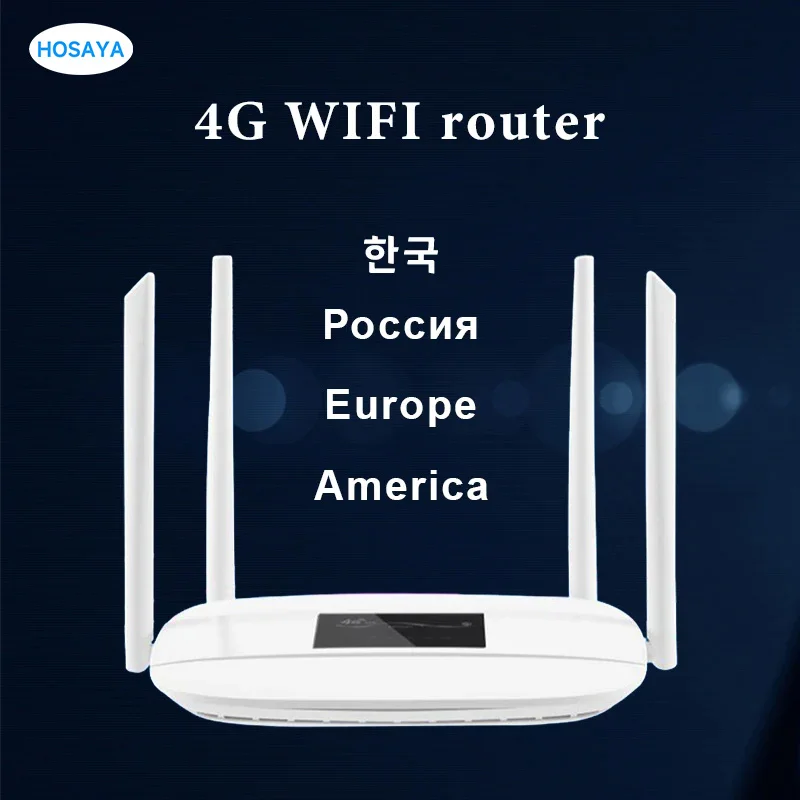 Hosaya America 4G Wifi Router Lte Cpe Sim Card Router 32 Wifi Utente Rj45 Wan Lan 4G Modem Portablewifi