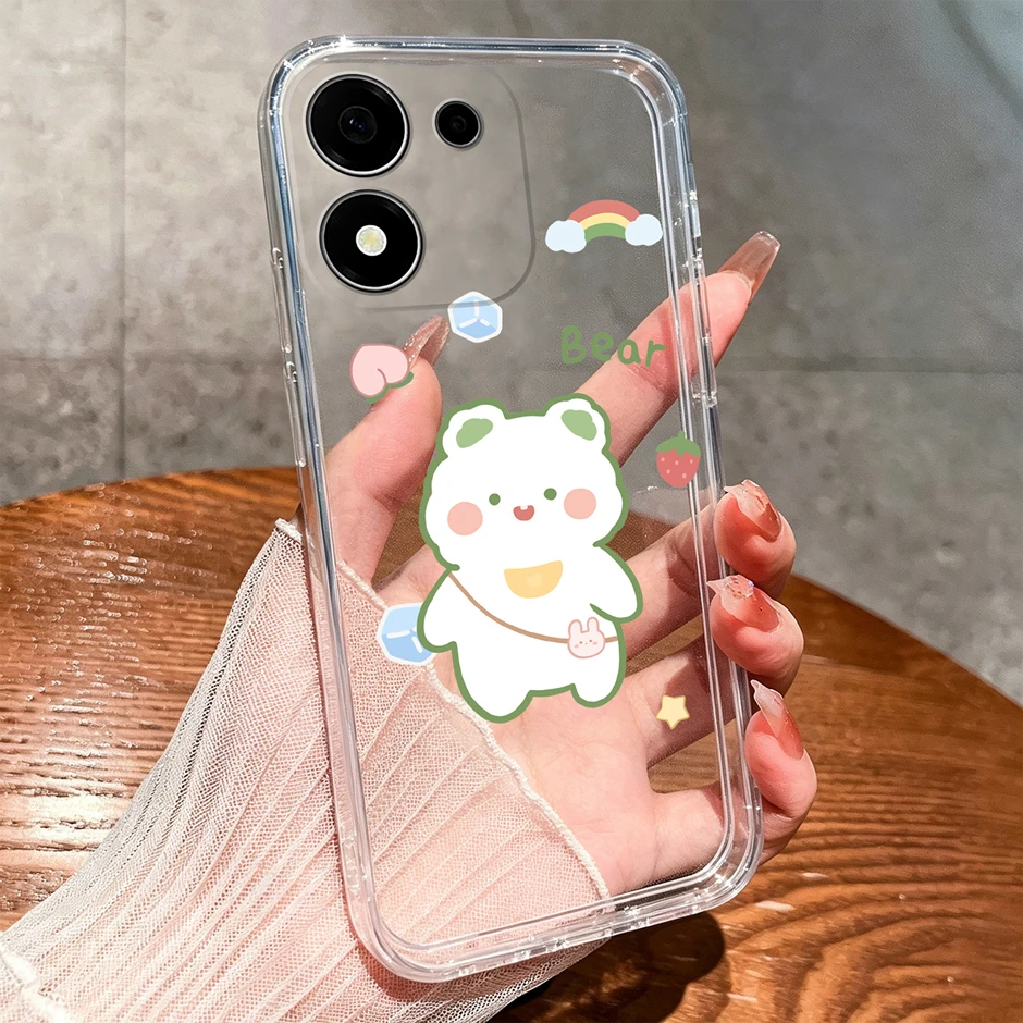 Sweet Lovely Girl Dustproof Transparent Phone Case – Creative Protective Cover