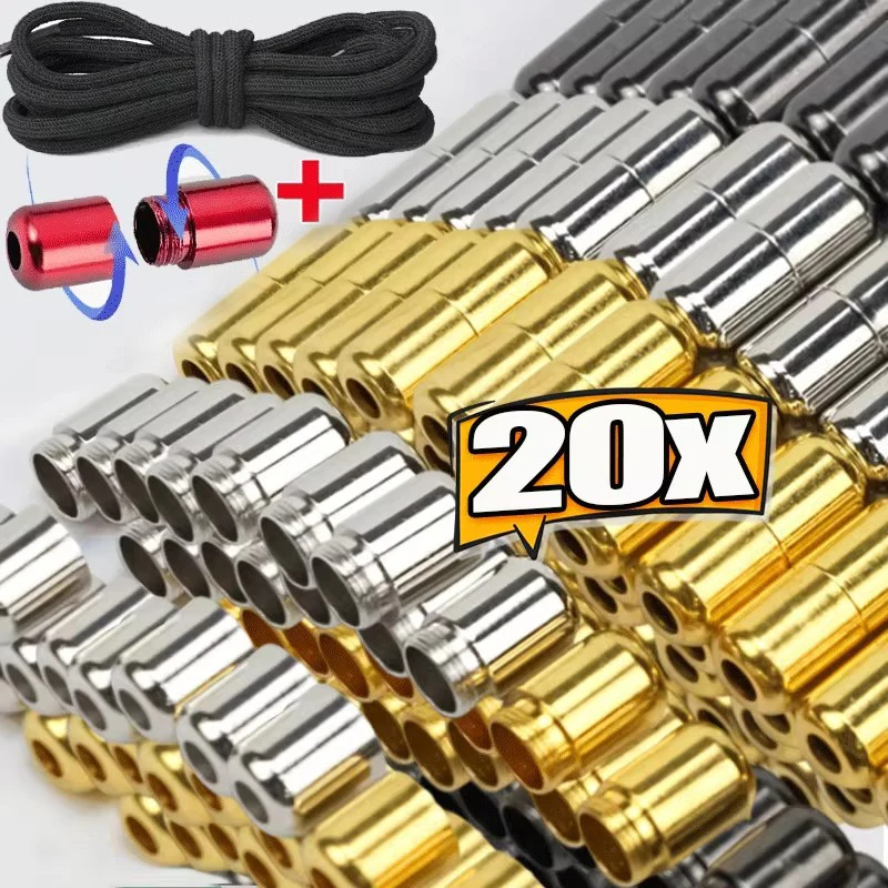 20 stücke Unisex Elastische Flache Schnürsenkel Keine Krawatte Schnürsenkel Metall Schloss Kreative Kinder Erwachsene Turnschuhe Schnürsenkel Faule Schnürsenkel kapsel Krawatten