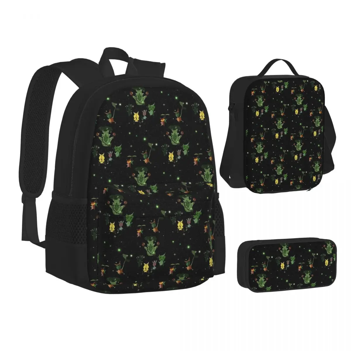 

Hestu And Koroks Backpacks Boys Girls Bookbag Students School Bags Cartoon Kids Rucksack Lunch Bag Pen Bag Three-Piece Set