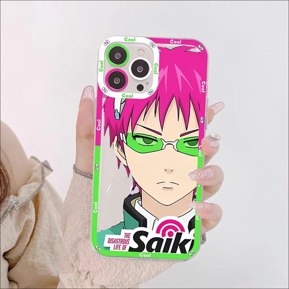 Cute anime the disastrous life of saiki k Phone Case For iPhone 15 14 13 12 11Pro Max XSMAX X XR 14 15 Plus Clear Soft Cover