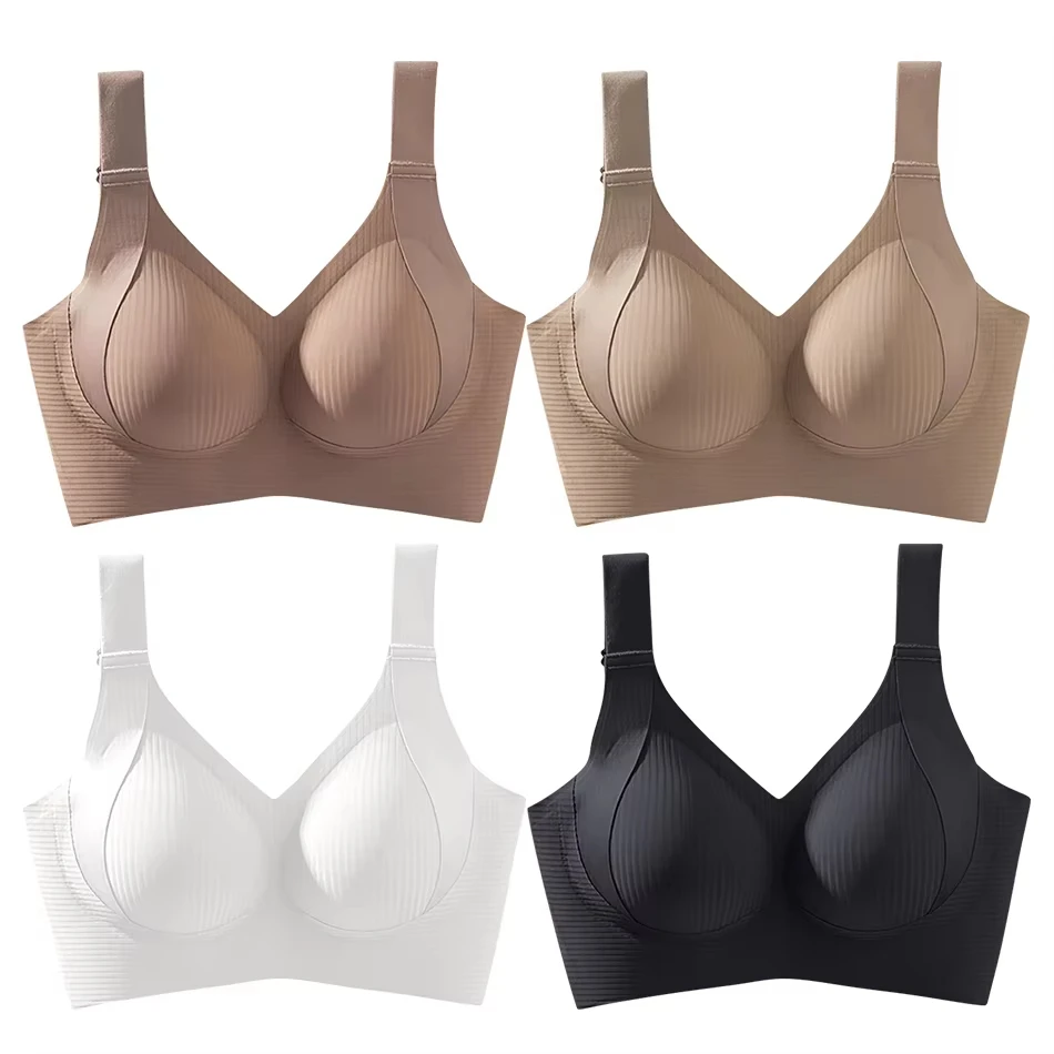 1/2PCS Women's Seamless Underwear, Thin Style, Large Breasts, Small Breasts, No Wires, Pull-up And Anti-sagging Large Size Bra 2