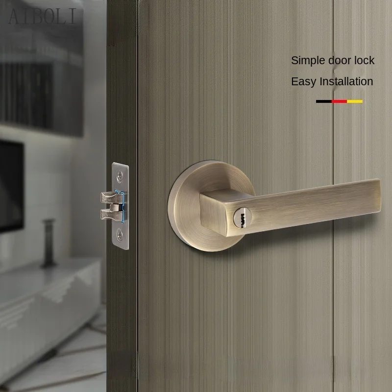 

Handle Lock Zinc Alloy Handle Bedroom Door Lock Aisle Lock Room Door Lock Three-pole Handle Lock