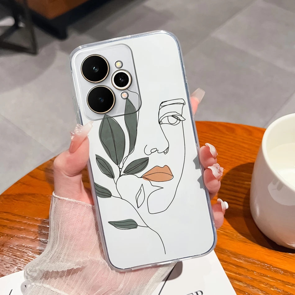 Transparent Shockproof TPU Silicone Back Cover - Simple Design Phone Protector Case