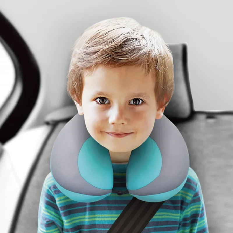 U Shape Kids Pillow Universal for Children Car Seat Fixing Pad Travel Sleeping Cushion for Neck Head Protection Soft Pillows 4