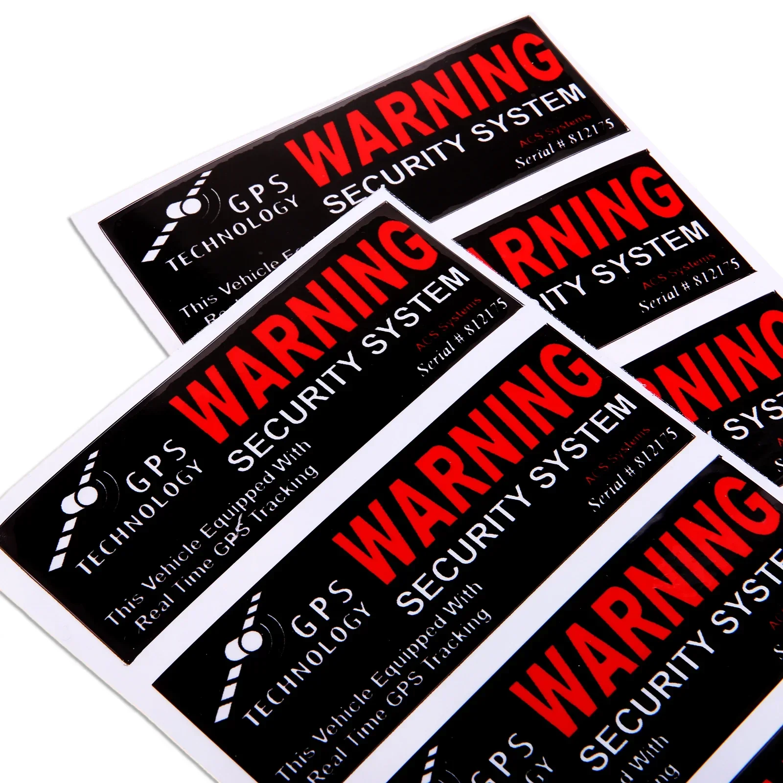Warning Stickers Warning Decal Gps Warning Security System Car Sticker Personalized Decal Truck Motorcycle Auto Accessories Decoration PVC 10cm*3.5cm 4Pcs