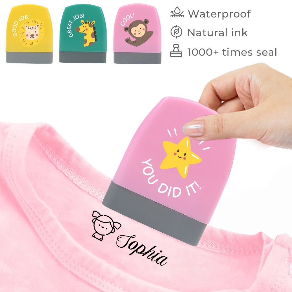 Name Stamp Self Ink Stamps For Clothing School Uniform Boys Labels Hat Mask Socks