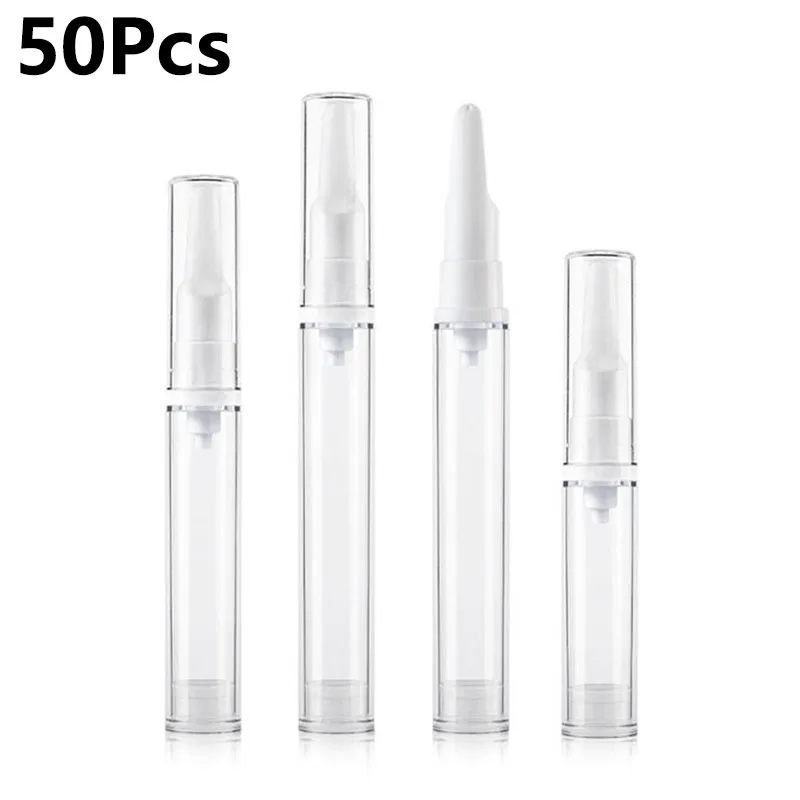

50Pcs 5/10/15ml Vacuum Pump Bottles Refillable Shampoo Eye Cream Containers Portable Cosmetic Lotion Airless AS Press Bottles