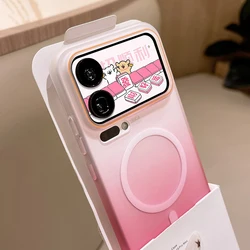 Gradient Clear Matte Thin Magnetic Cover for Redmi K90 (Pink)