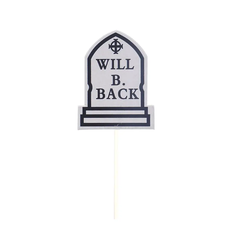12 Stück Halloween Cupcake Topper Grabstein Friedhof Kuchen Topper Gruselige Cupcake Dekoration Tischdekoration Vorspeise Sticks – Detail 6