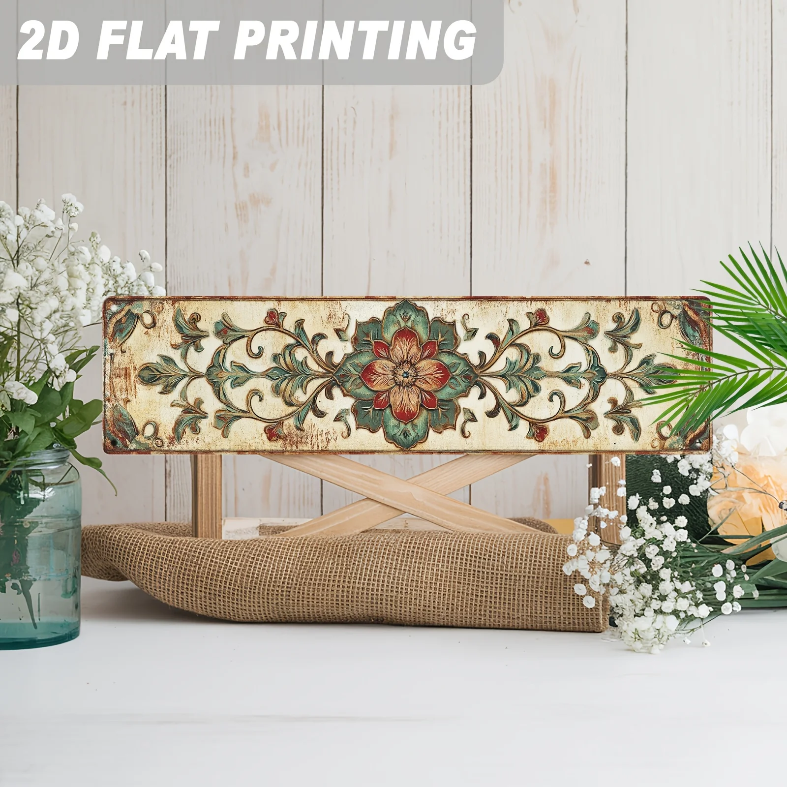 Romantic Floral Scroll Metal Wall Art Decor