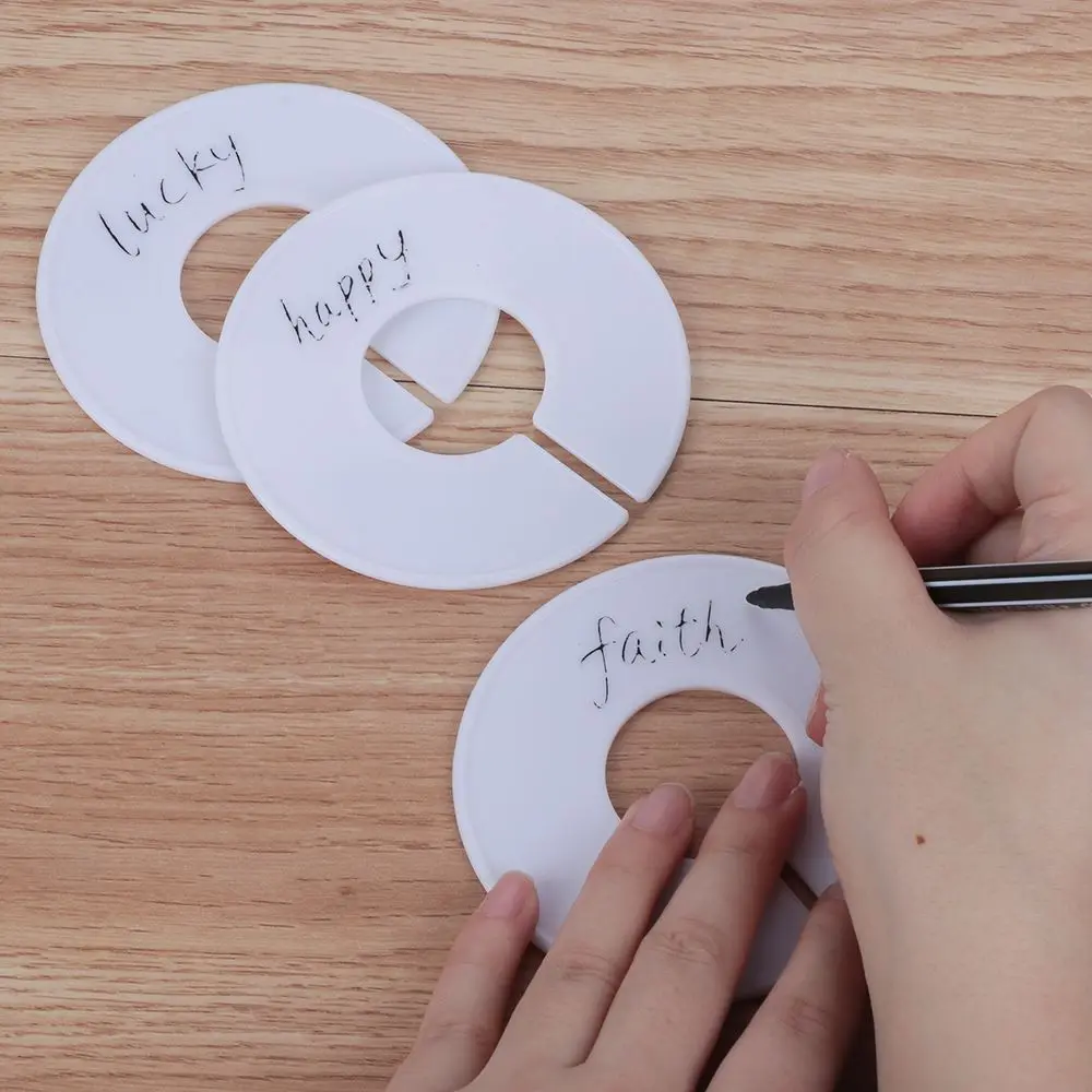 DIY 의류 사이즈 칸막이, 원형 옷걸이, 옷가게 또는 가정용 옷장 칸막이, 흰색 빈 칸막이, 5 개, 10 개