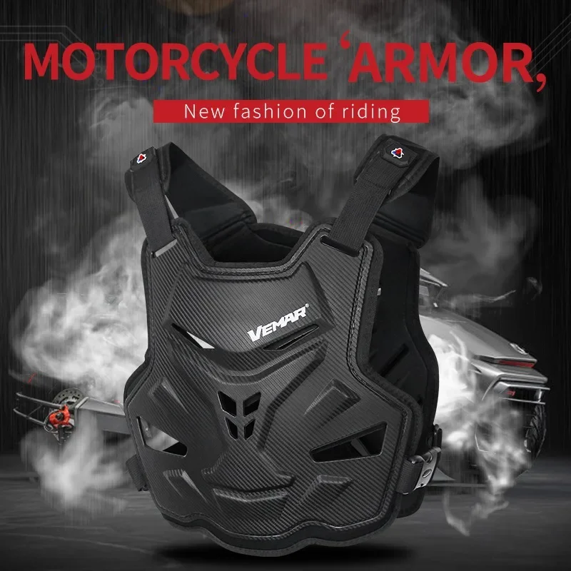 Motorcycle Chest Protector Back Protector Vest Men Riding Protection Breathable VEMAR Hemp Rope Textured