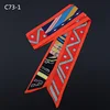 Silk Scarf New 2023 Geometric Pattern Small Scarf Versatile Polka Dot Decorative Scarf Thin Narrow Oblique Angle Binding Ribbon 2