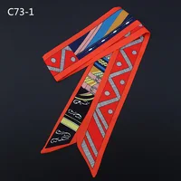 Silk Scarf New 2023 Geometric Pattern Small Scarf Versatile Polka Dot Decorative Scarf Thin Narrow Oblique Angle Binding Ribbon 2