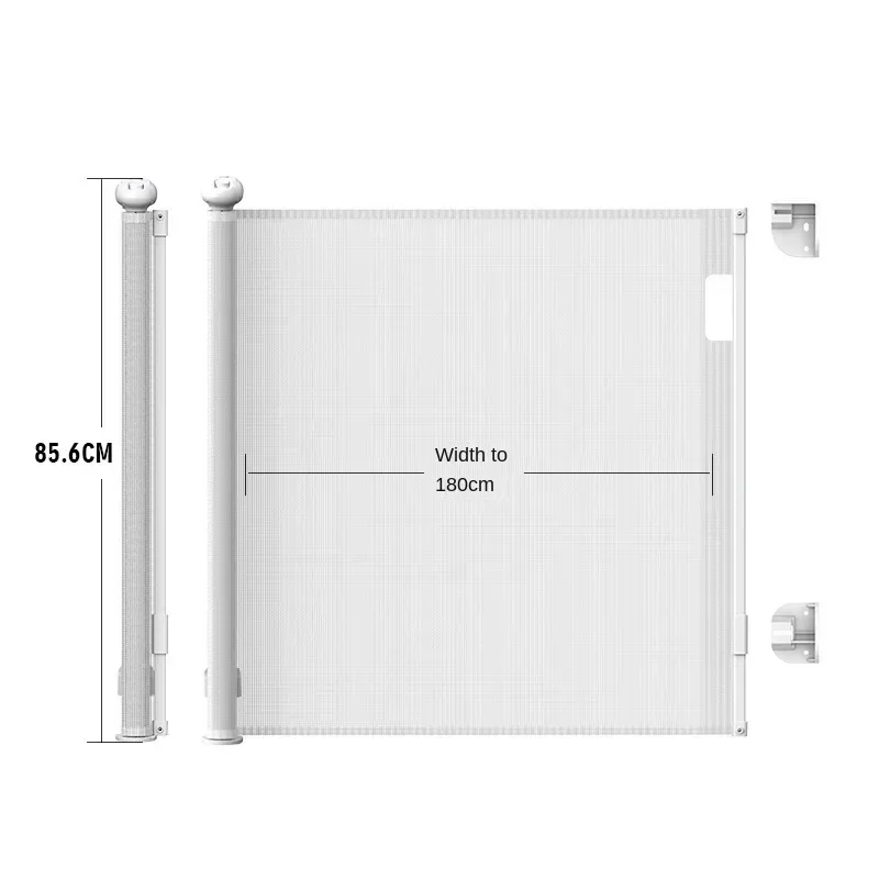 A462-Retractable Door Fence, Baby and Pet Barrier, Indoor Stair Safety Protection, Adjustable and Durable Safety Gate