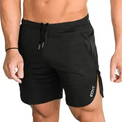 Summer Casual Shorts Cotton Men Gym Fitness Bodybuilding Workout Bermuda Male Calf-Length Short Pants Running Bottoms Sportswear