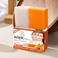 Savon à l'huile essentielle de papaye et d'acide kojique 160g, savon artisanal hydratant pour le bain nettoyant à la vitamine C 2